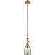 Franklin Restoration Bell LED 5 inch Brushed Brass Mini Pendant Ceiling Light in Silver Plated Mercury, Franklin Restoration