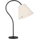 Amber Lewis Dume 23.5 inch 15 watt Aged Iron Arched Table Lamp Portable Light in Silk Pleated