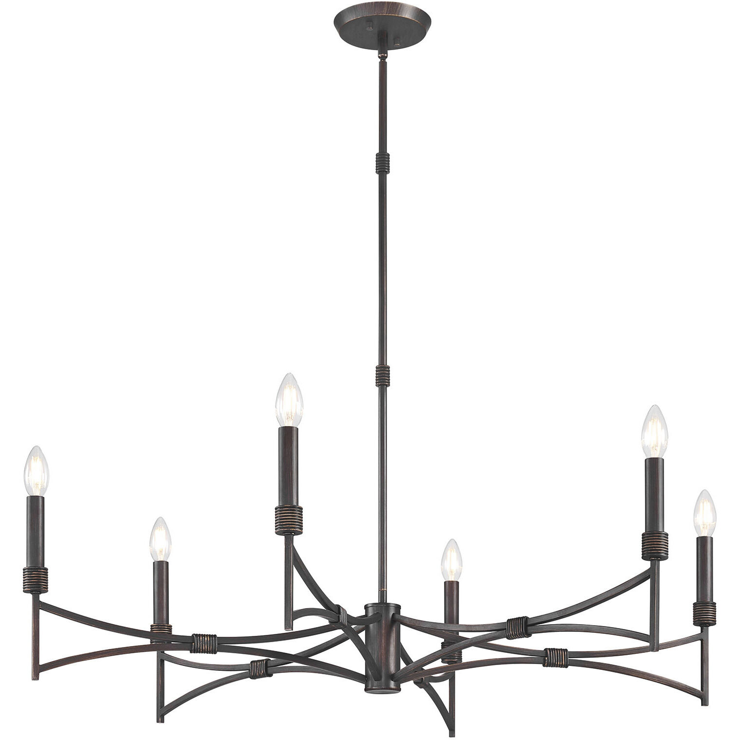 Gardner 6 Light 40 inch Champagne Mist Chandelier Ceiling Light