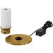 Meandro 17 inch 3 watt White and Antique Brass Table Lamp Portable Light