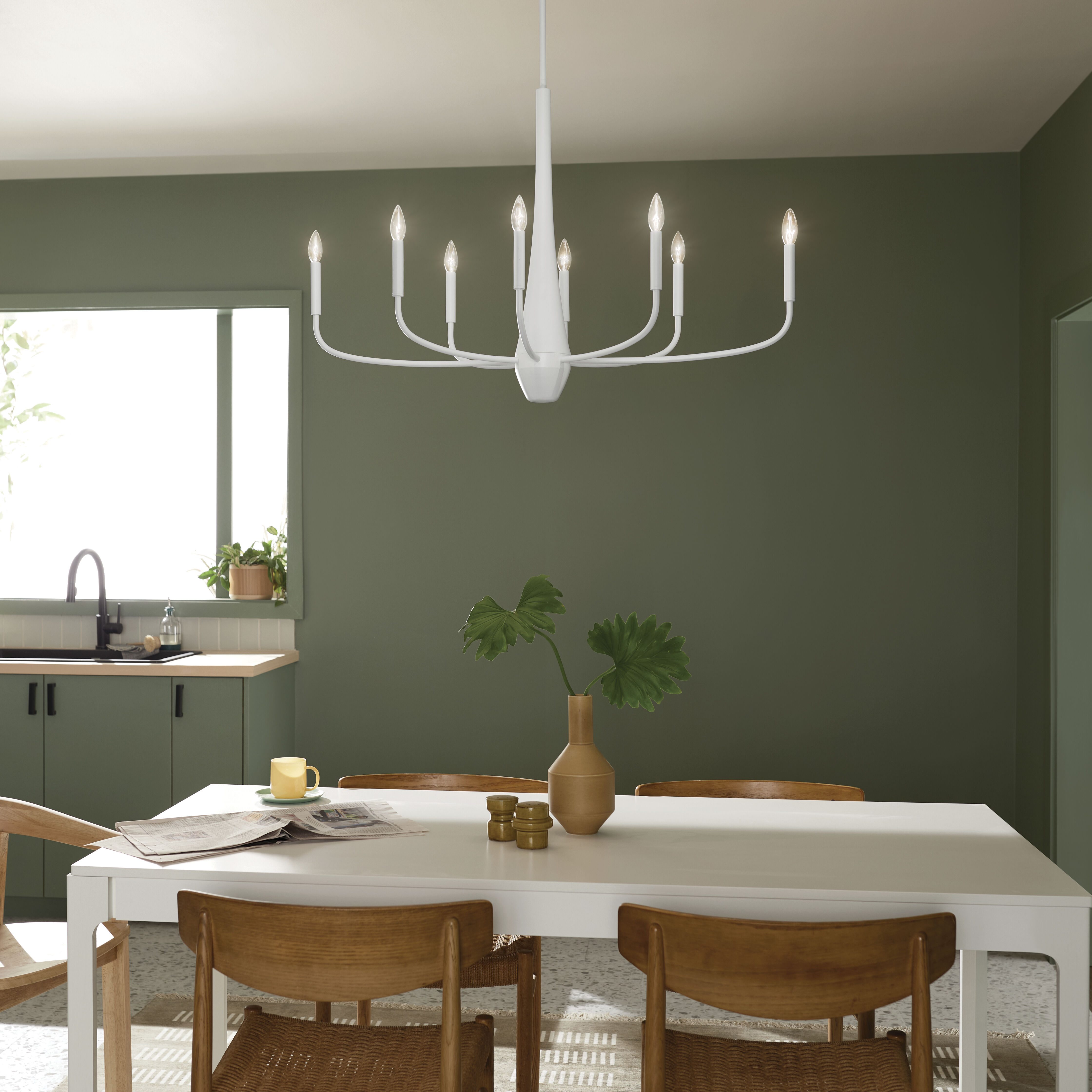 Deela LED 18.5 inch White Oval Chandelier Ceiling Light