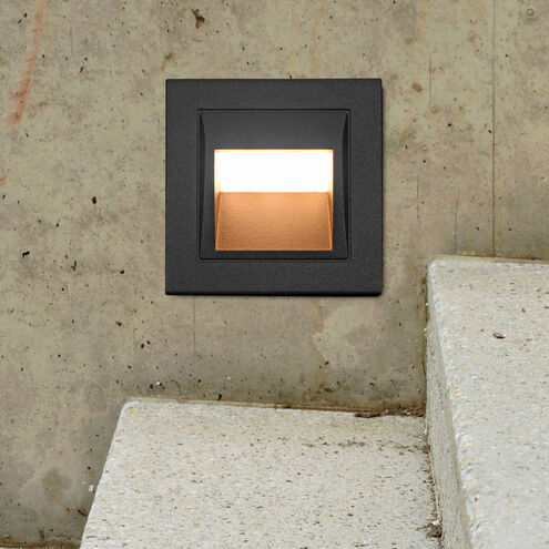 Modern 12 3 watt Matte Black Outdoor Steps Light