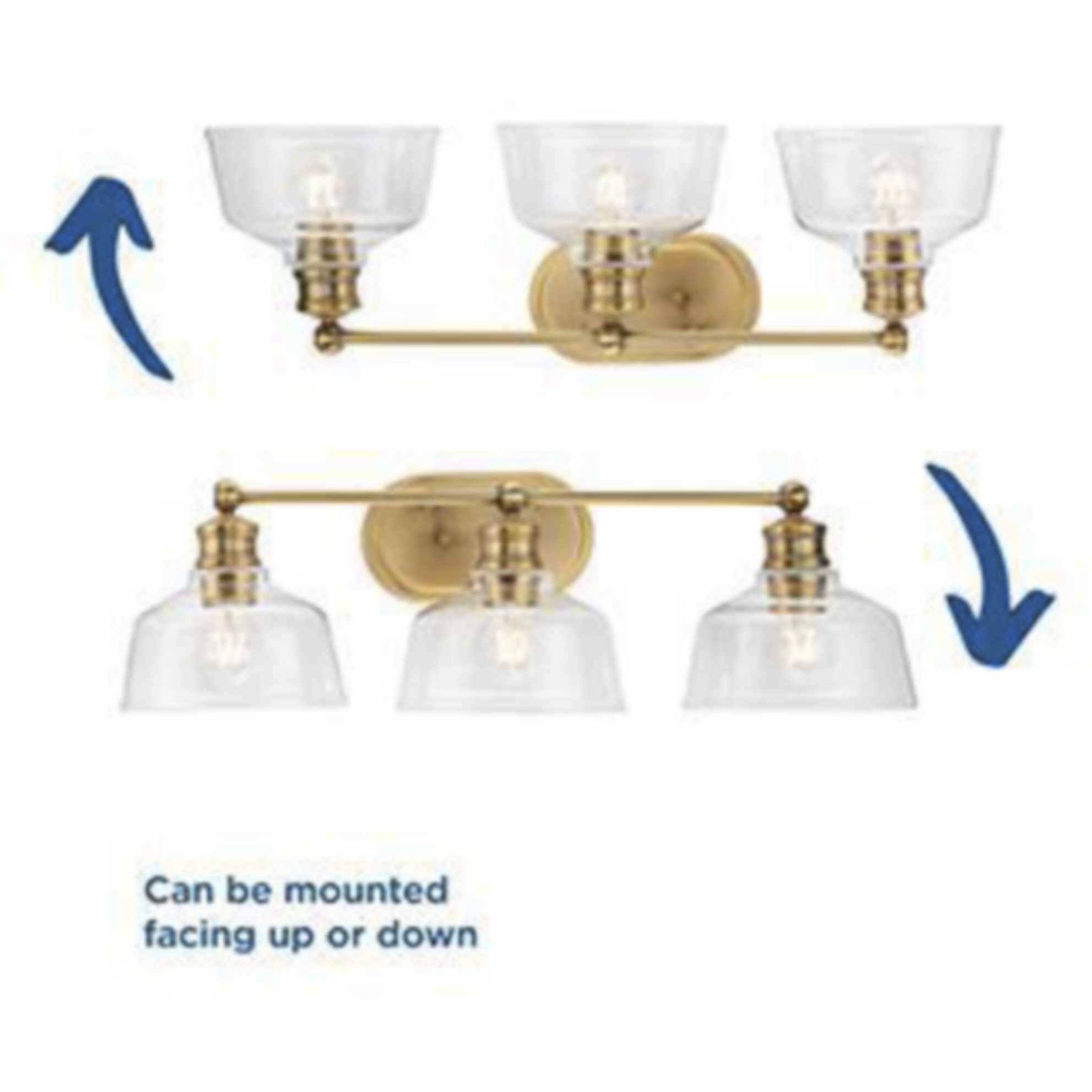 Singleton 3 Light 26.5 inch Vintage Brass Bath Vanity Wall Light