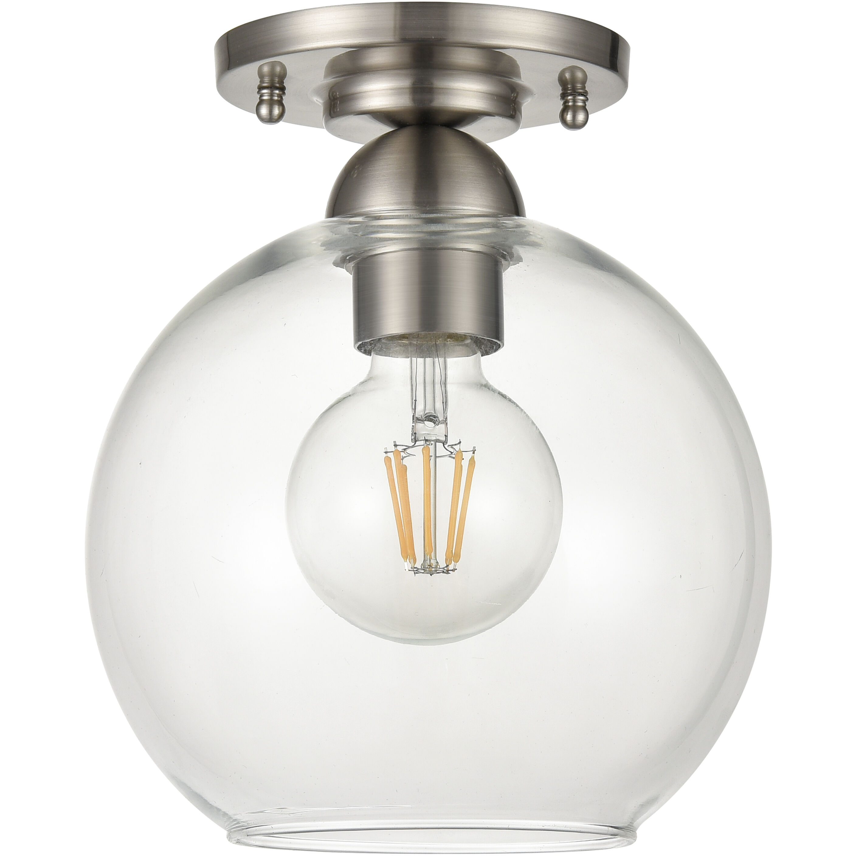 Soren 1 Light 7.75 inch Brushed Nickel Semi Flush Mount Ceiling Light