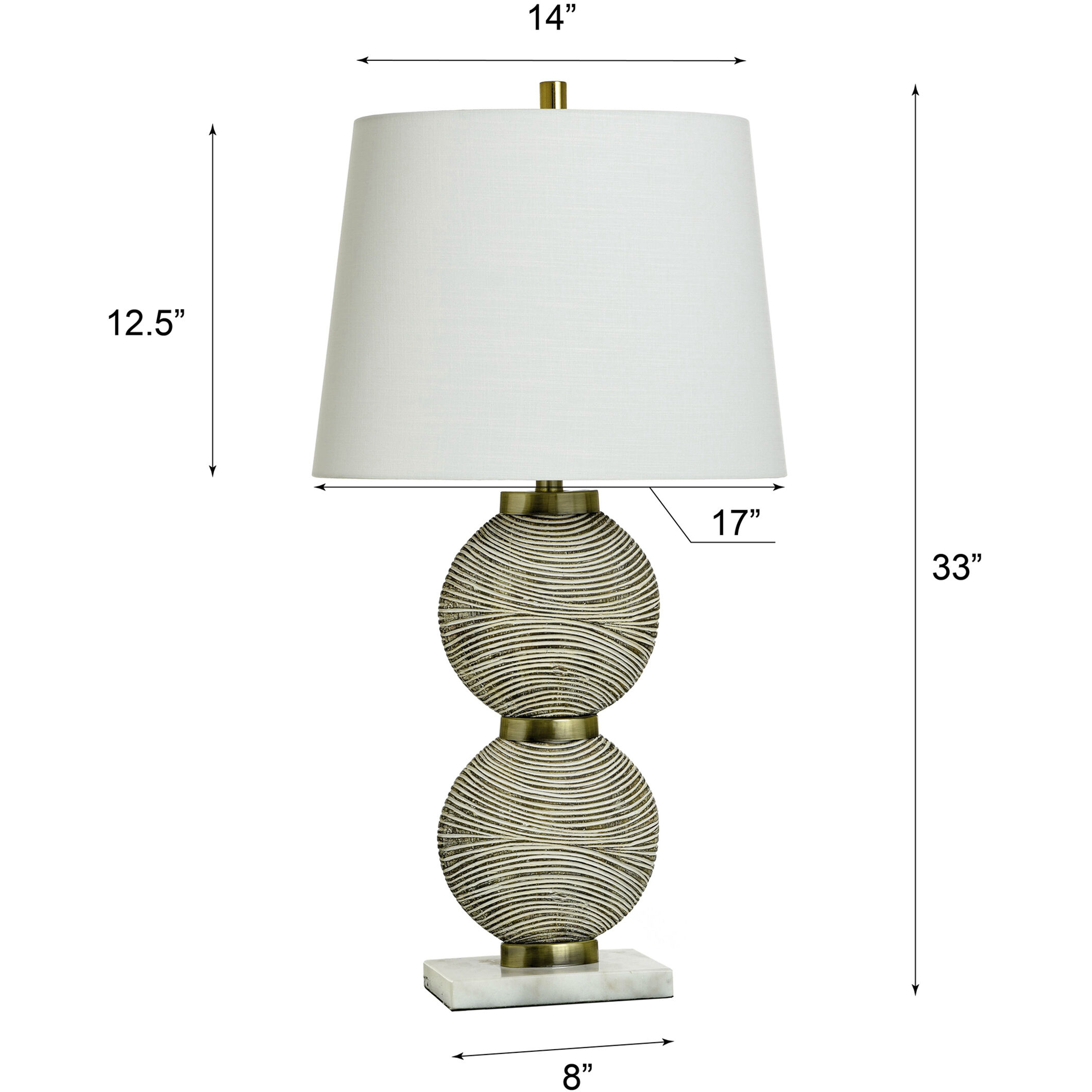 Shallows 33 inch 100.00 watt Cream and Brown Brushed Table Lamp Portable Light