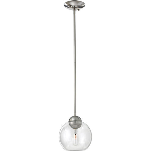 Vivo 1 Light 8 inch Brushed Nickel Mini-Pendant Ceiling Light