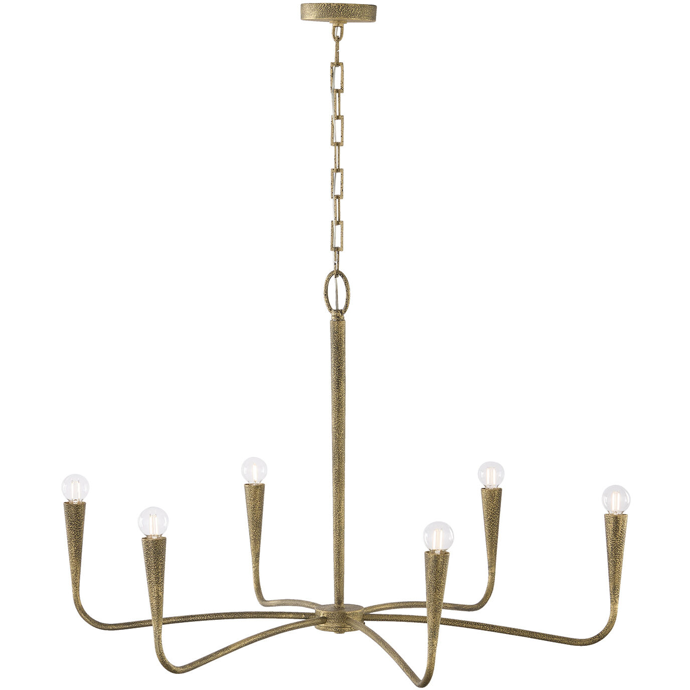 Savari 6 Light 39 inch Artisan Gold Chandelier Ceiling Light