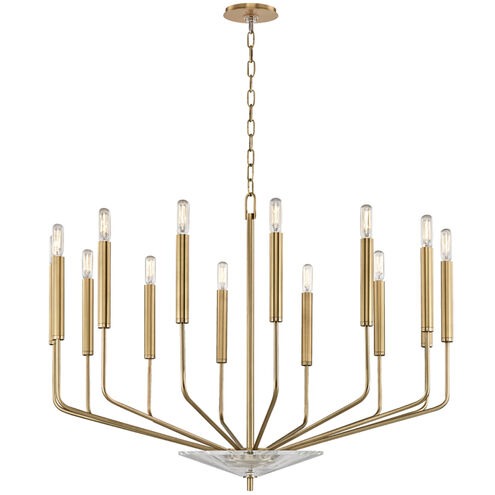 Gideon 14 Light 33.25 inch Aged Brass Chandelier Ceiling Light