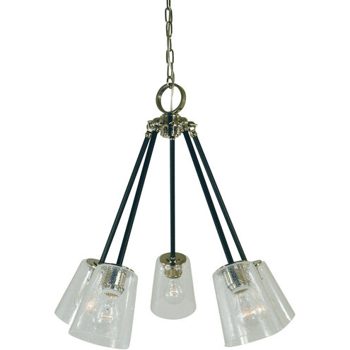 Felix 5 Light 24 inch Polished Nickel with Matte Black Accents Chandelier Ceiling Light