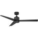 Lotus 54 inch Matte Black Downrod Ceiling Fan in 3000K
