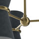 Gable 6 Light 24.25 inch Antique Natural Brass Pendant Ceiling Light in Storm Blue