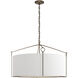 Bow 4 Light 30 inch White Pendant Ceiling Light in Natural Anna, Large