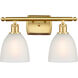 Ballston Castile LED 16 inch Satin Gold Bath Vanity Light Wall Light in White Glass, Ballston