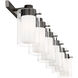 Manhattan 6 Light 47.5 inch Black Chrome with Polished Chrome Accents Vanity Sconce Wall Light in Polished Black Chrome