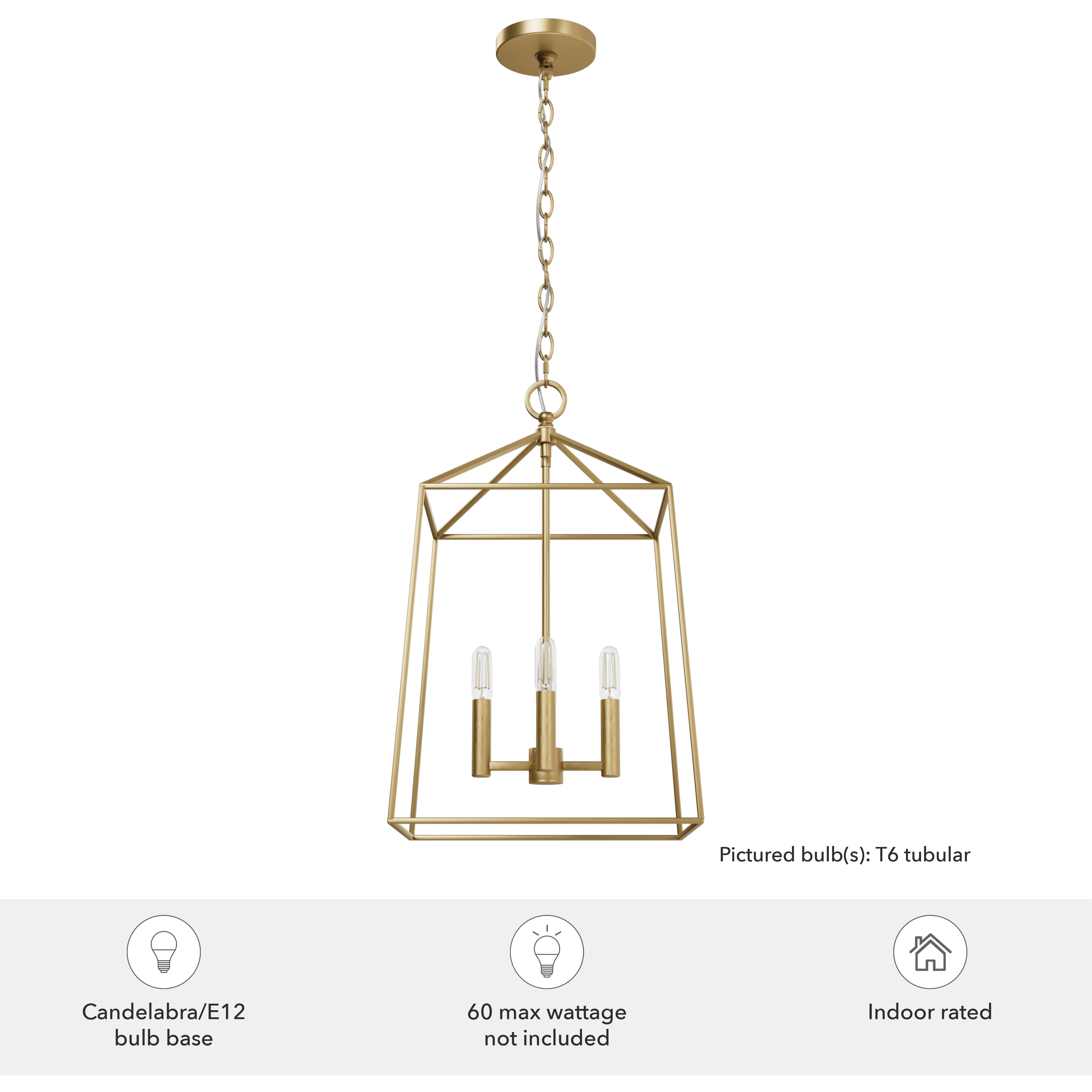 Fair Oaks 4 Light 13.5 inch Luxe Gold Lantern Pendant Ceiling Light, Medium