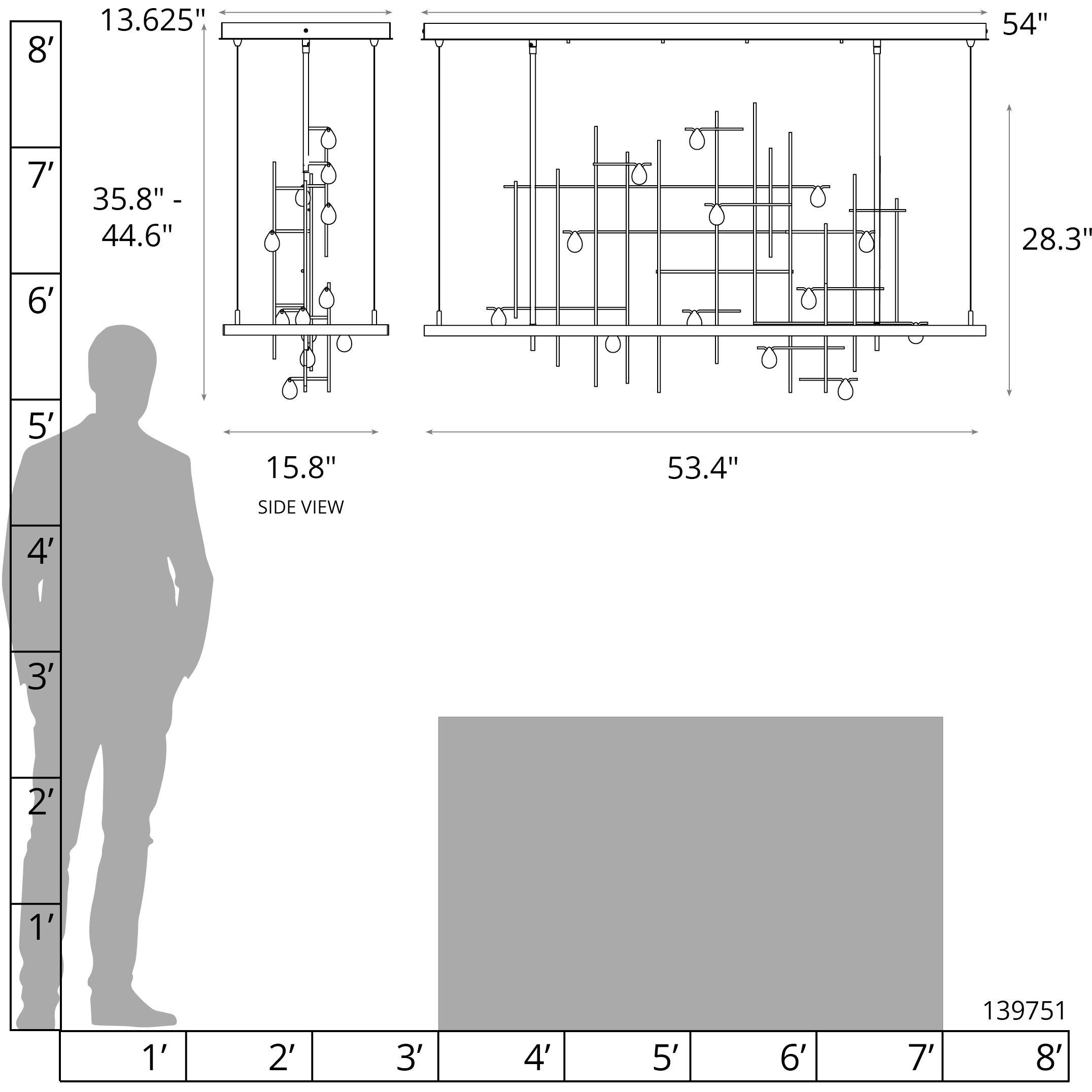 Spring LED 53.4 inch Soft Gold Pendant Ceiling Light