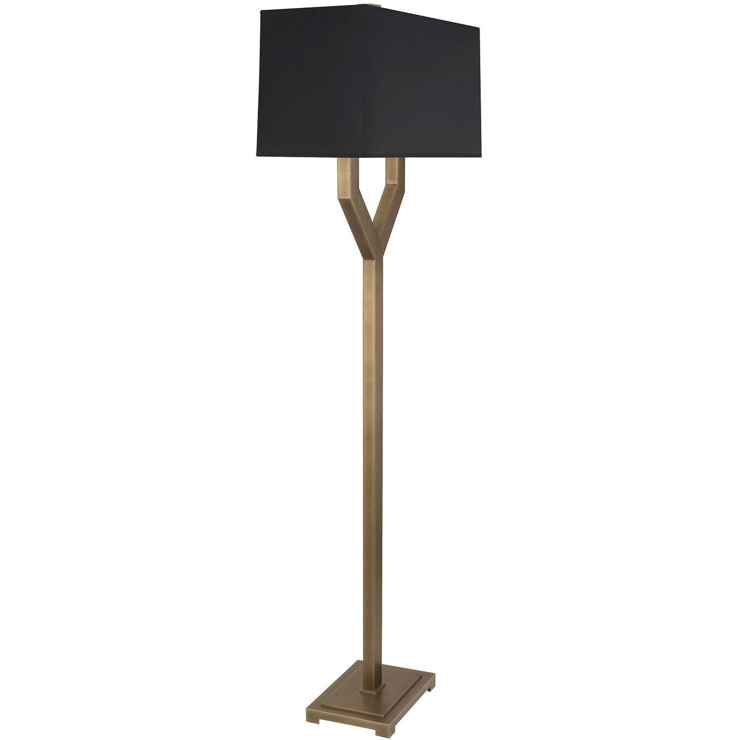 Valerie 63 inch 100 watt Vintage Brass Floor Lamp Portable Light in Black With Matte Gold