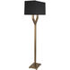 Valerie 63 inch 100 watt Vintage Brass Floor Lamp Portable Light in Black With Matte Gold