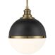 Vorey 1 Light 13 inch Coal And Oxidized Aged Brass Pendant Ceiling Light, Outdoor