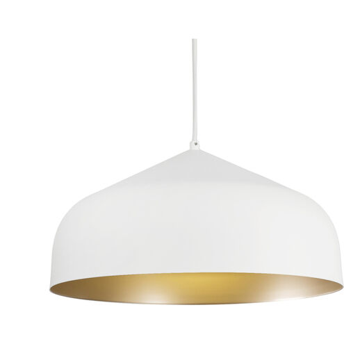 Helena 1 Light 16.88 inch White and Gold Pendant Ceiling Light