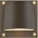 Coastal Elements Scout LED 7 inch Architectural Bronze with Brass Outdoor Wall Mount Lantern