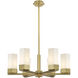 Claverack 6 Light 28.38 inch Brushed Brass Chandelier Ceiling Light in Matte White Glass
