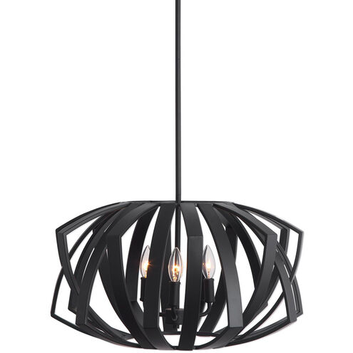 Thales 3 Light 22 inch Matte Black Pendant Ceiling Light