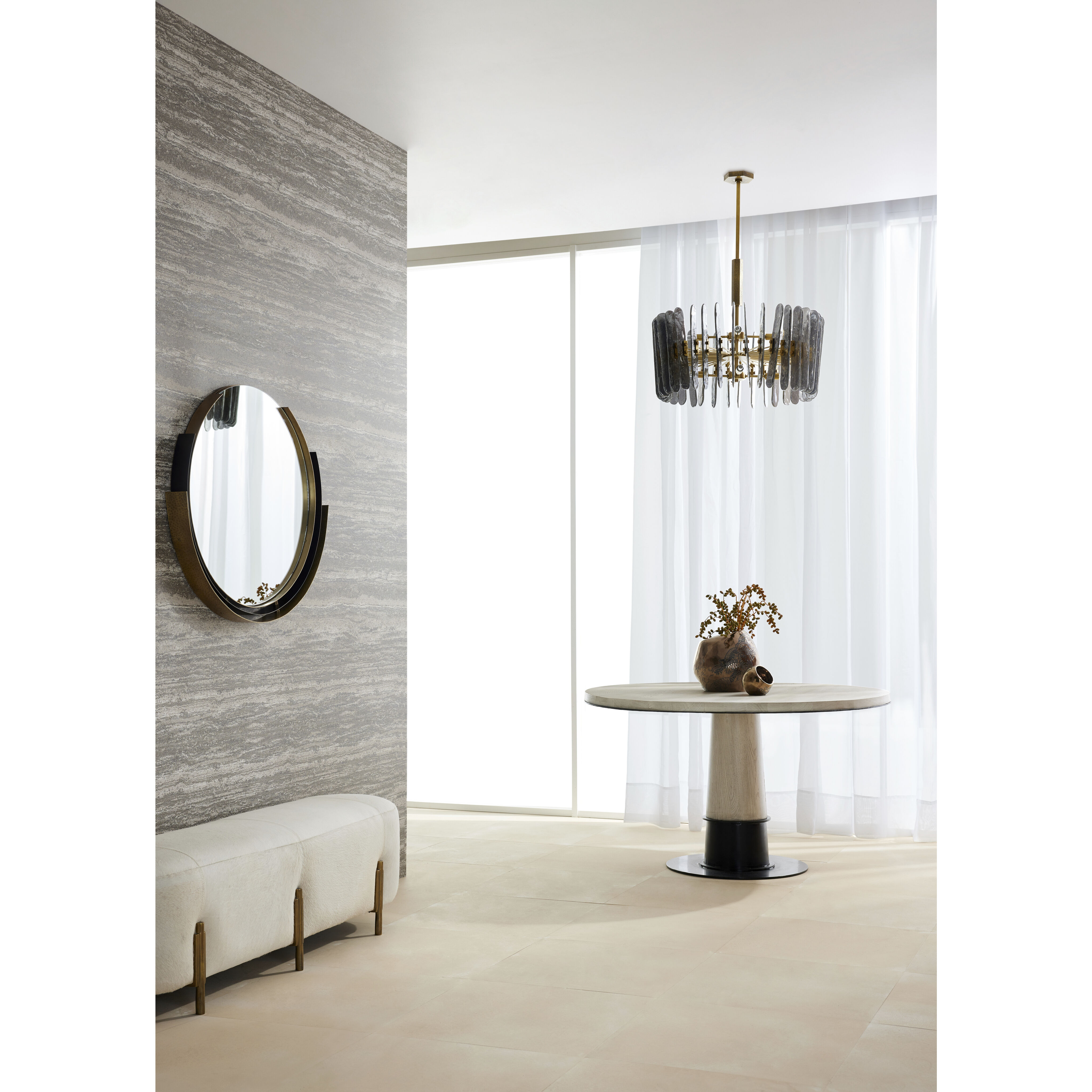 Klaus 8 Light 25.5 inch Smoke and Antique Brass Chandelier Ceiling Light