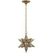 Chapman & Myers Moravian Star LED 11.5 inch Gilded Iron Star Lantern Ceiling Light, Small