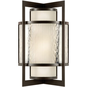 Singapore Moderne Outdoor 2 Light 19 inch Bronze Outdoor Wall Sconce