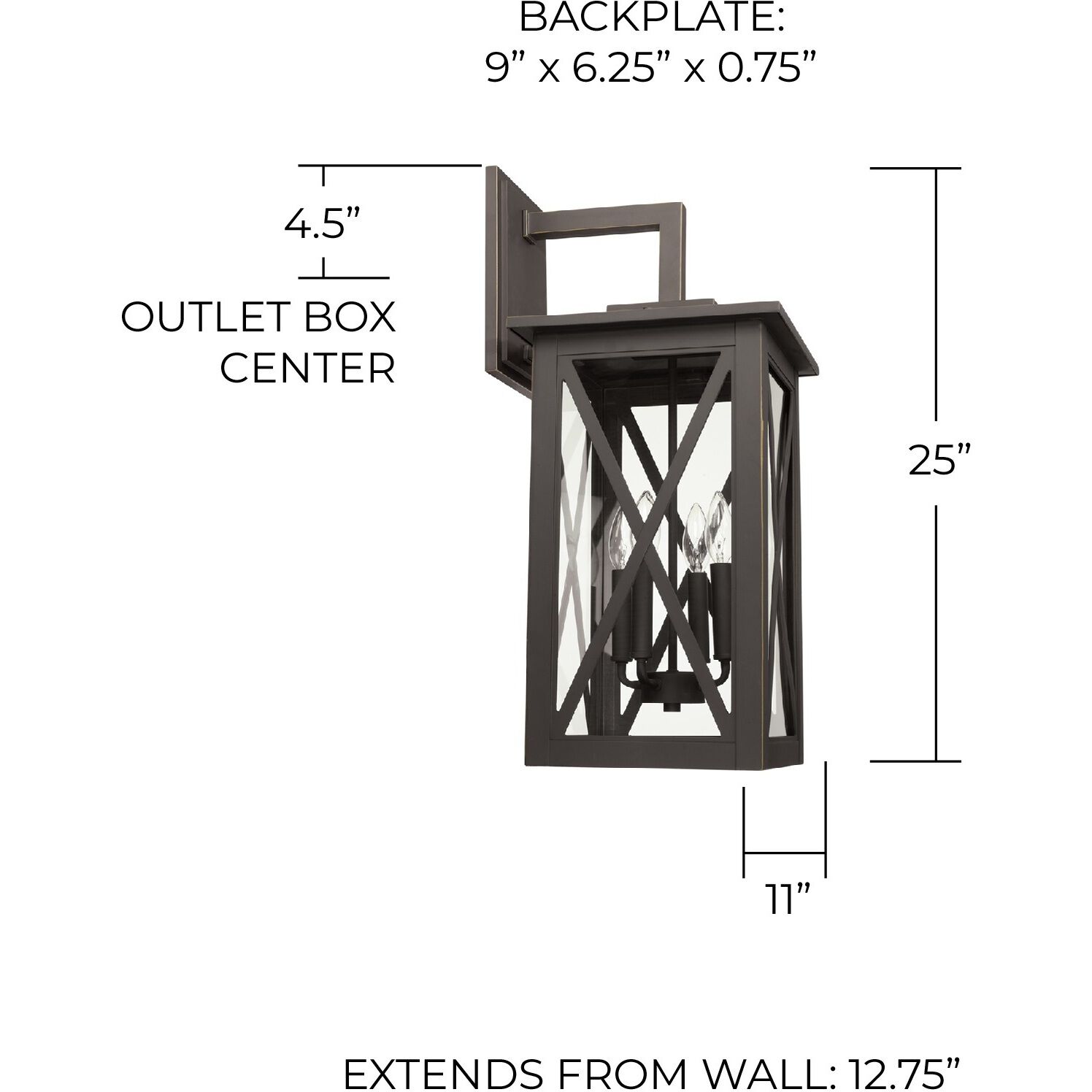 Avondale 4 Light 25 inch Oiled Bronze Outdoor Wall Lantern