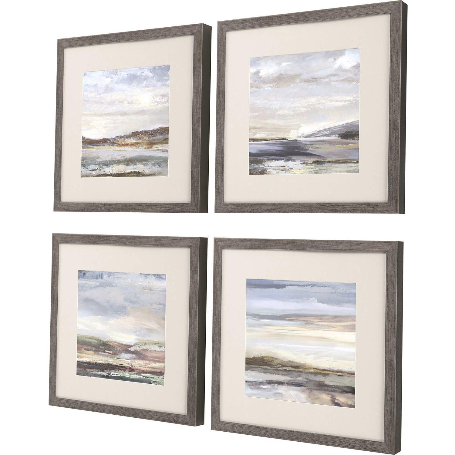 Tirwedd Blue and Beige and Gray and Multi Framed Art