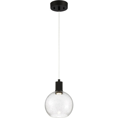 Port Nine LED 8 inch Matte Black Pendant Ceiling Light in Seeded