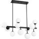 Midnetic 11 Light 38.25 inch Matte Black Linear Chandelier Ceiling Light