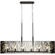 Estela 6 Light 48 inch Matte Black and French Gold Linear Pendant Ceiling Light, Smithsonian Collaboration