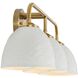 Shepard 3 Light 24.63 inch Modern Brass Vanity Light Wall Light in Matte White