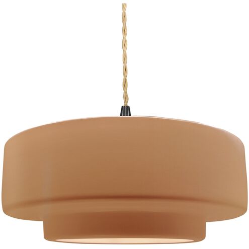 Radiance LED 14.5 inch Adobe and Matte Black Pendant Ceiling Light