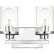 Saanvi 2 Light 12 inch Chrome Bath Sconce Wall Light