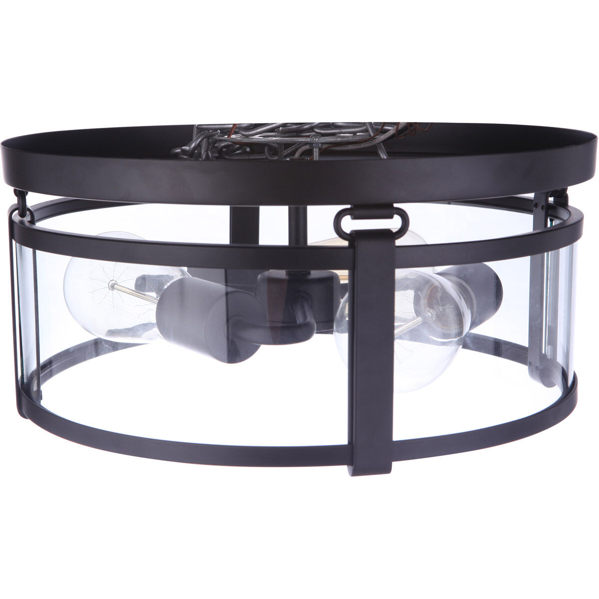 Elliot 3 Light 13 inch Flat Black Flushmount Ceiling Light