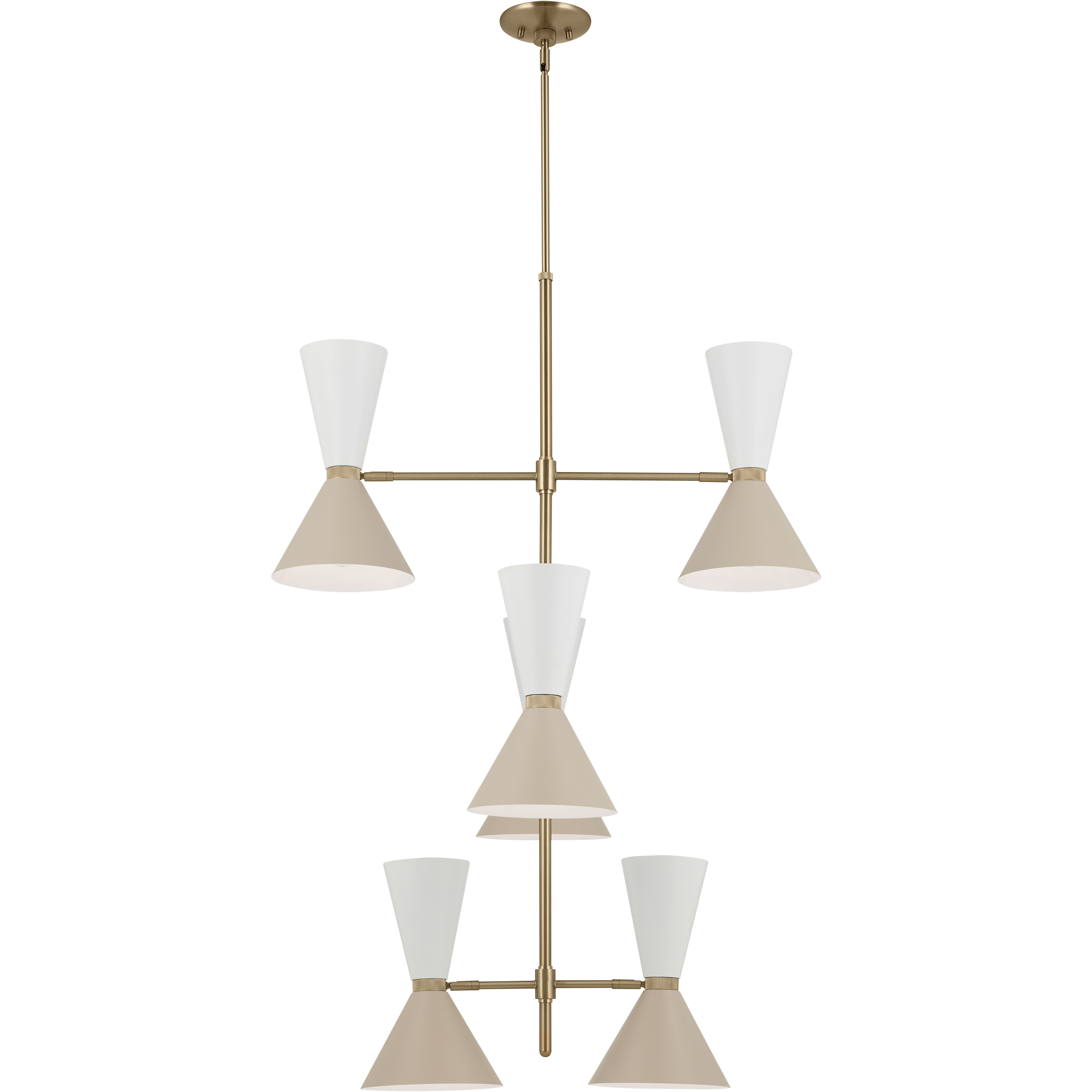 Phix LED 22.5 inch Champagne Bronze with Greige and White Foyer Chandelier Ceiling Light
