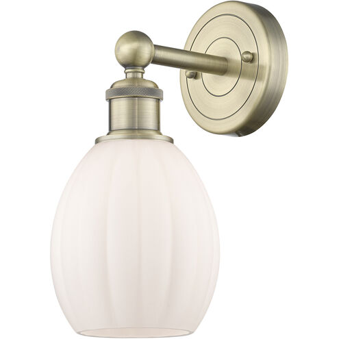 Eaton Sconce Wall Light in Antique Brass, Matte White