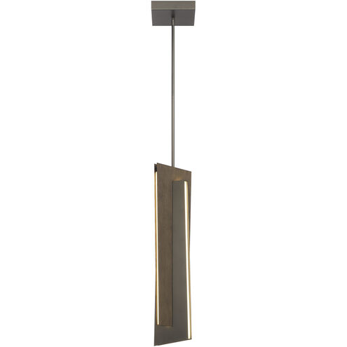 Intersezioni LED 6 inch Midnight Iron and Faux Walnut Mini Pendant Ceiling Light