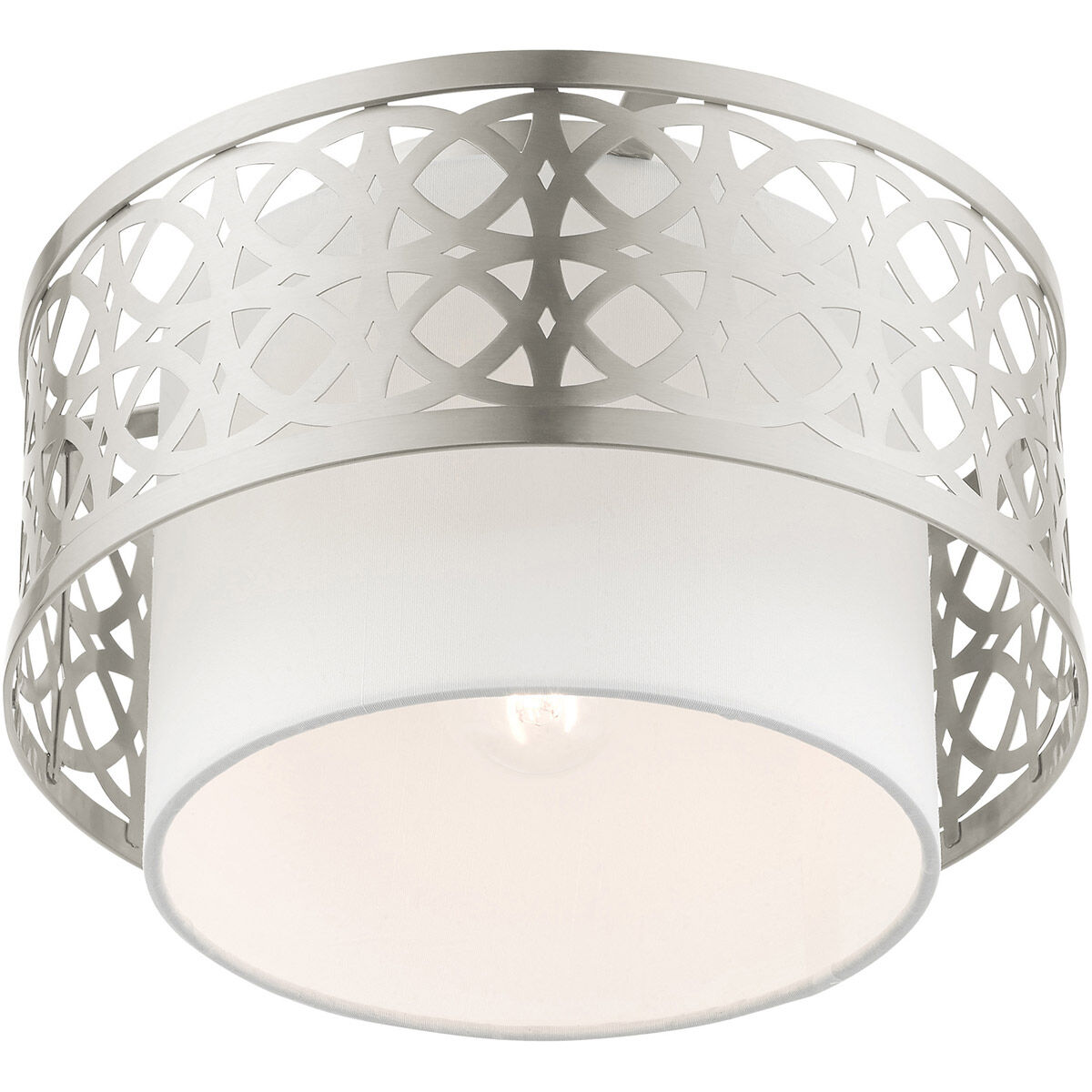 Calinda 1 Light 12 inch Brushed Nickel Semi Flush Ceiling Light