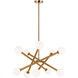 Matchstix 10 Light 28 inch Aged Gold Brass Pendant Ceiling Light in Aged Gold Brass and Opal Glass