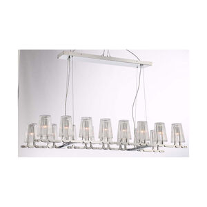 Glacial 16 Light 17 inch Chrome with Ribbed Glass Chandelier Ceiling Light