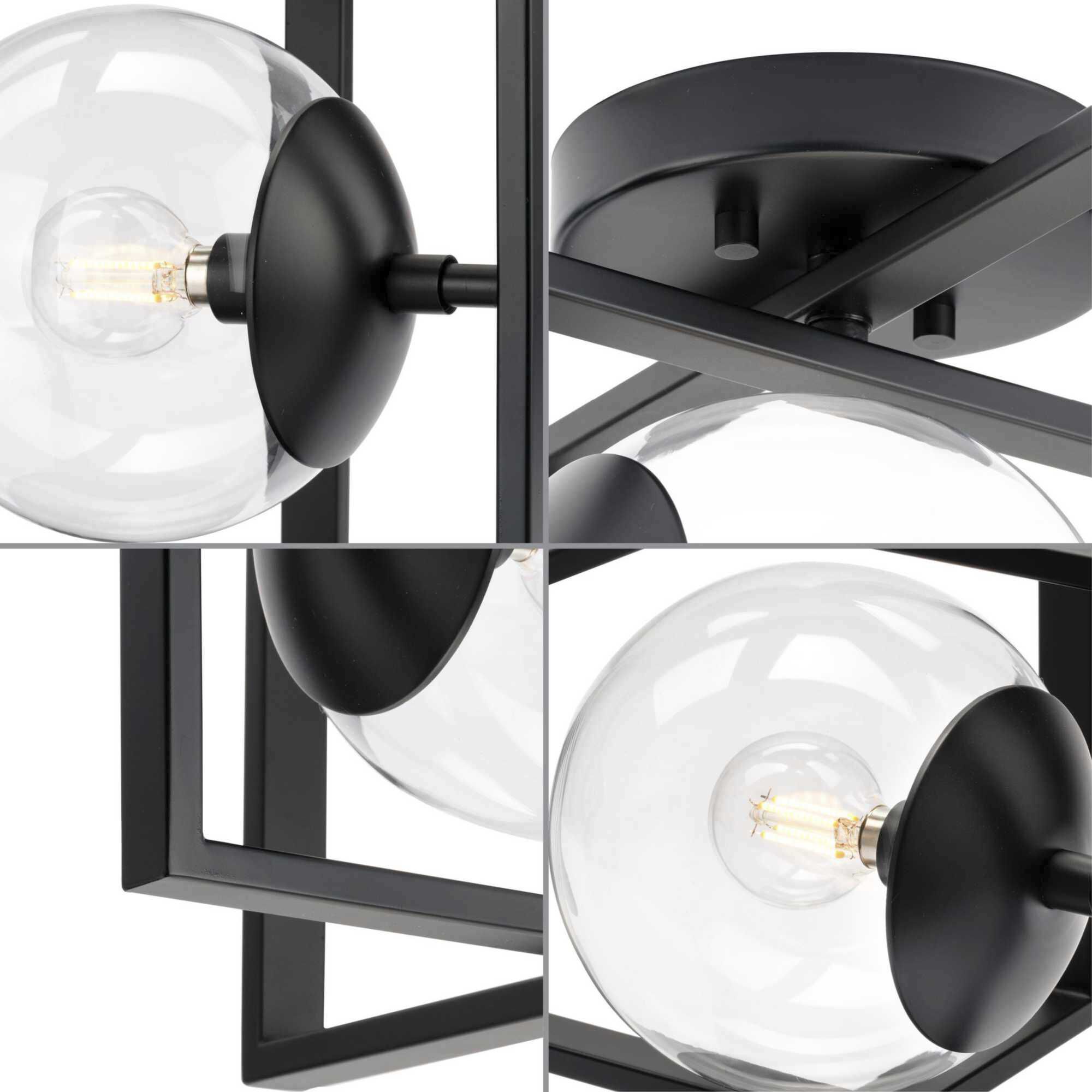 Atwell 1 Light 10 inch Matte Black Semi-Flush Mount Ceiling Light