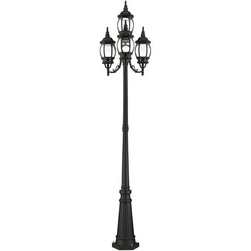 Frontenac 4 Light 93 inch Textured Black Outdoor Post Light