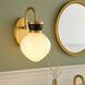 Lucy 1 Light 7.75 inch Lacquered Brass with Black Bath Light Wall Light