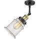 Franklin Restoration Canton LED 6.5 inch Black Antique Brass Sconce Wall Light in Seedy Glass, Franklin Restoration