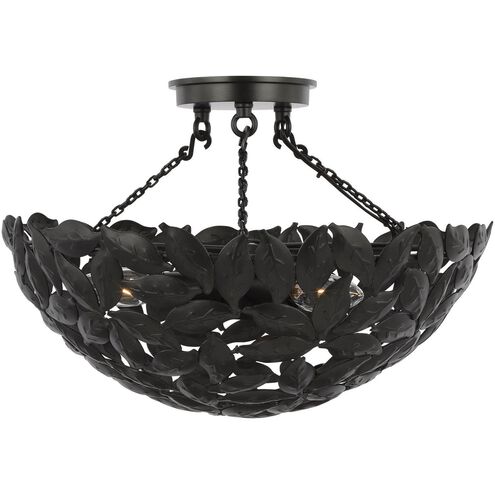 AH by Alexa Hampton Kelan 3 Light 16 inch Aged Iron Semi-Flush Mount Ceiling Light